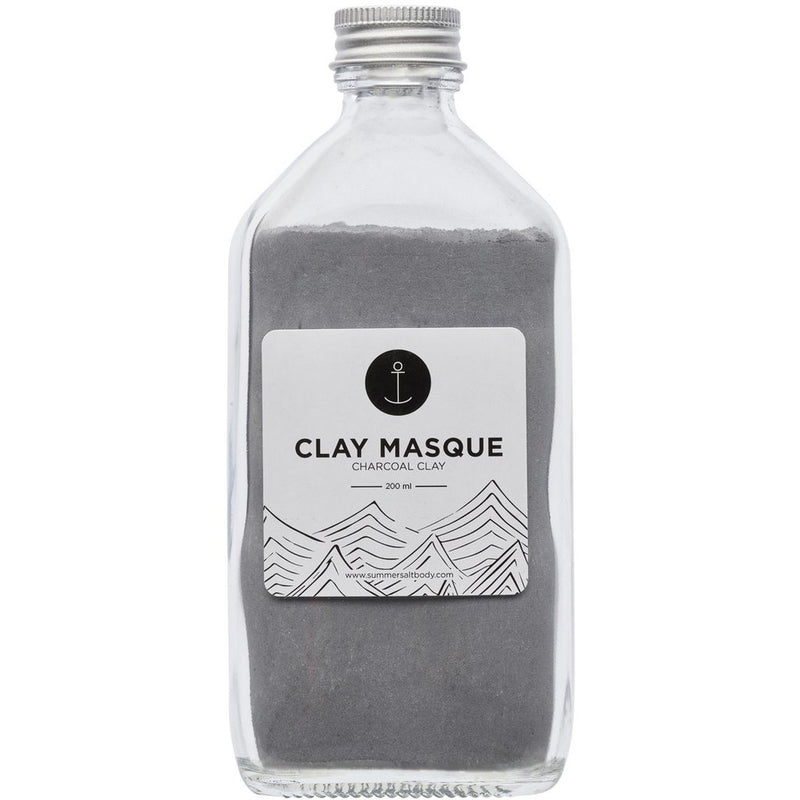 Activated Charcoal Clay Masque - 200ml (Comes with Application Brush & Spoon)